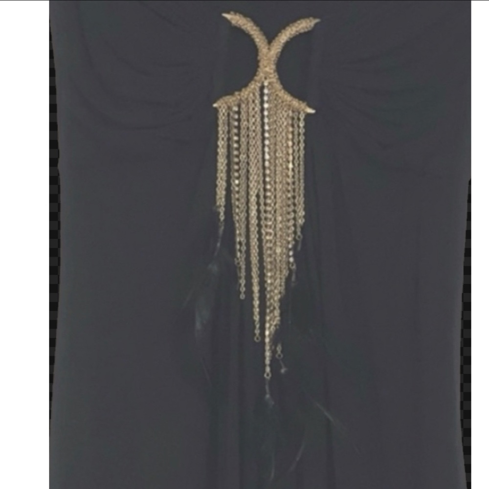 SKY Strapless Top with chains and feathers xs - Picture 10 of 13